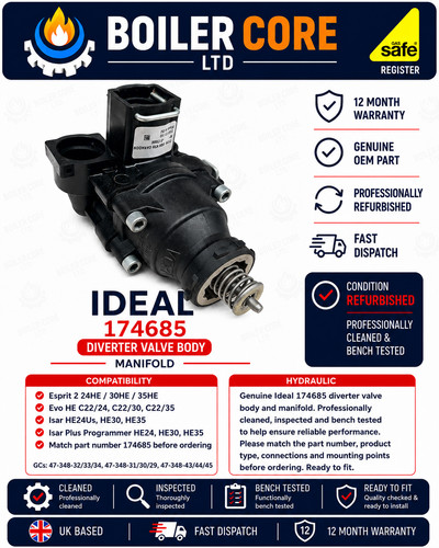 Ideal 174685 diverter valve - diverter,